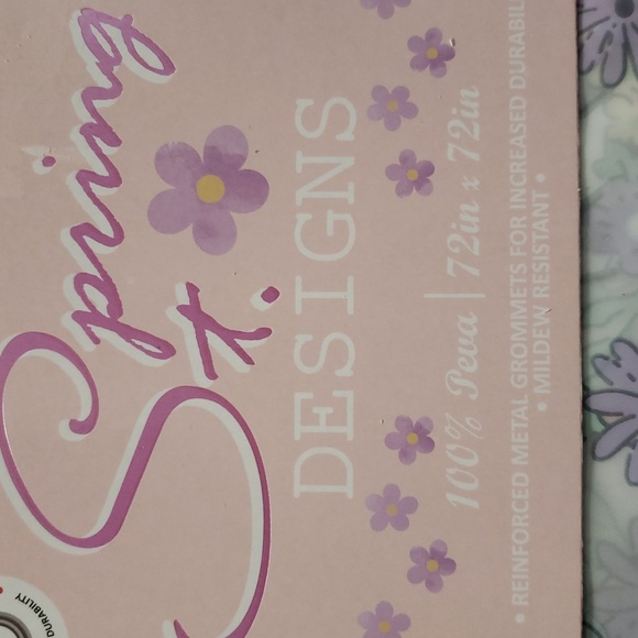 Spring St. Designs NWT Floral Bunny Multicolor Shower Curtain/Liner - Picture 3 of 6